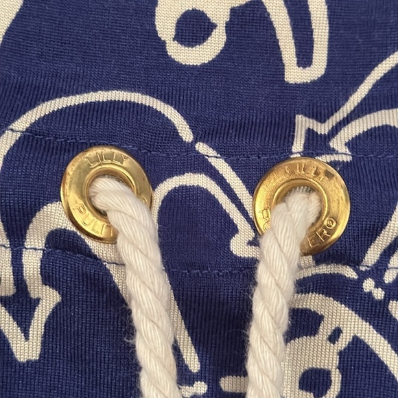 Lilly Pulitzer Blue and Cream Raquel Anchors Away Silk Blend Women Dress Size M - Picture 8 of 13